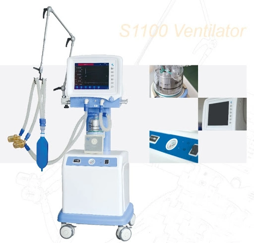 Hot Sale Big Touch Screen Respiratory Machine Medical Stock ICU Ventilator Machine for ICU