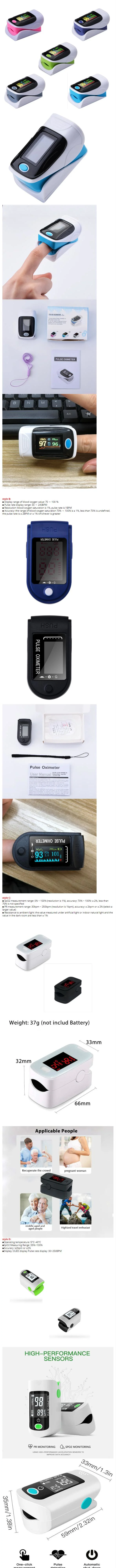 Blood Oxygen Monitor Finger Pulse Oximeter Oxygen Saturation Monitor Oximeter Heart Rate Monitor