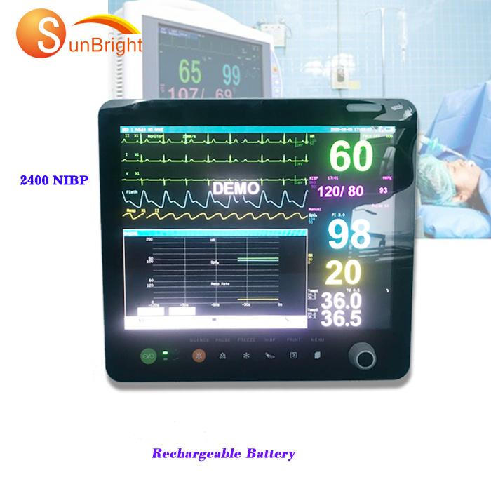 Wall Mounting Multi-Parameter Patient Monitor with ECG/NIBP/Temp/Resp/SpO2