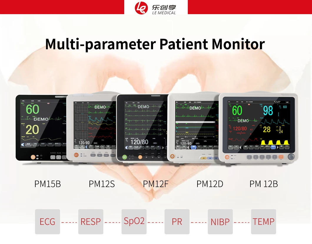 12.1 Inch Cheap Portable Multi-Parameter Patient Monitor Device Used for Surgery Monitoring Diagnosis in Hospital.