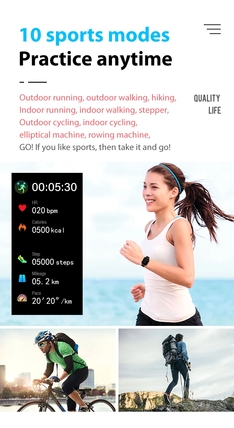 Fashion Metal Sport Smart Watch with Health Monitoring Bluetooth Phone Call