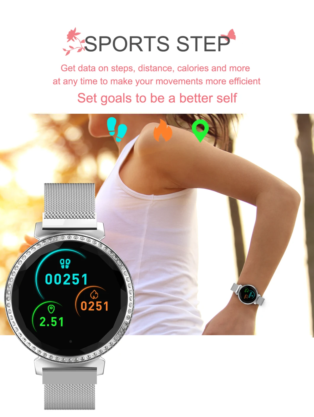 GIF Watches Mc11 Smart Watch Women Fashion Cycle Health Monitoring Multi-Sport Bracelet Smartwatch