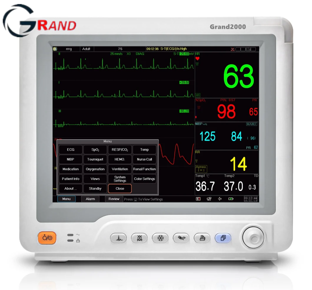Contec Grand2000 CE Approved Medical Portable Multi Parameter Patient Monitor