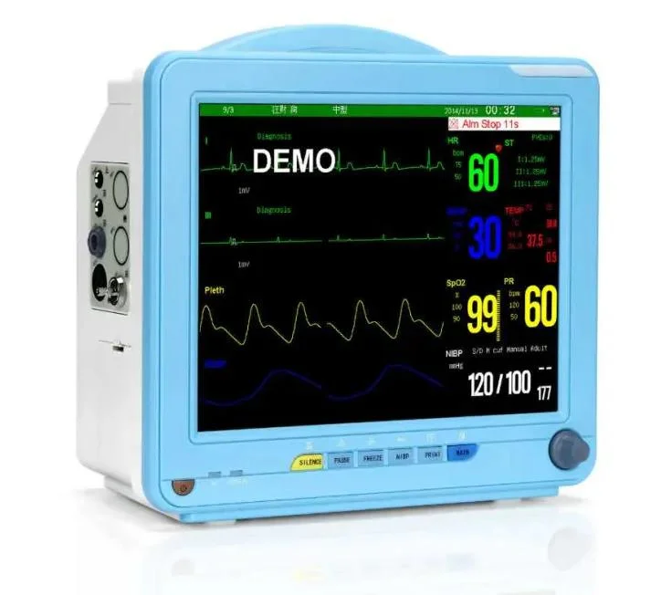 Hospital Medical Portable Multi-Parameter Vital Signs Cardiac Monitor Bedside Patient Monitor with Low Price