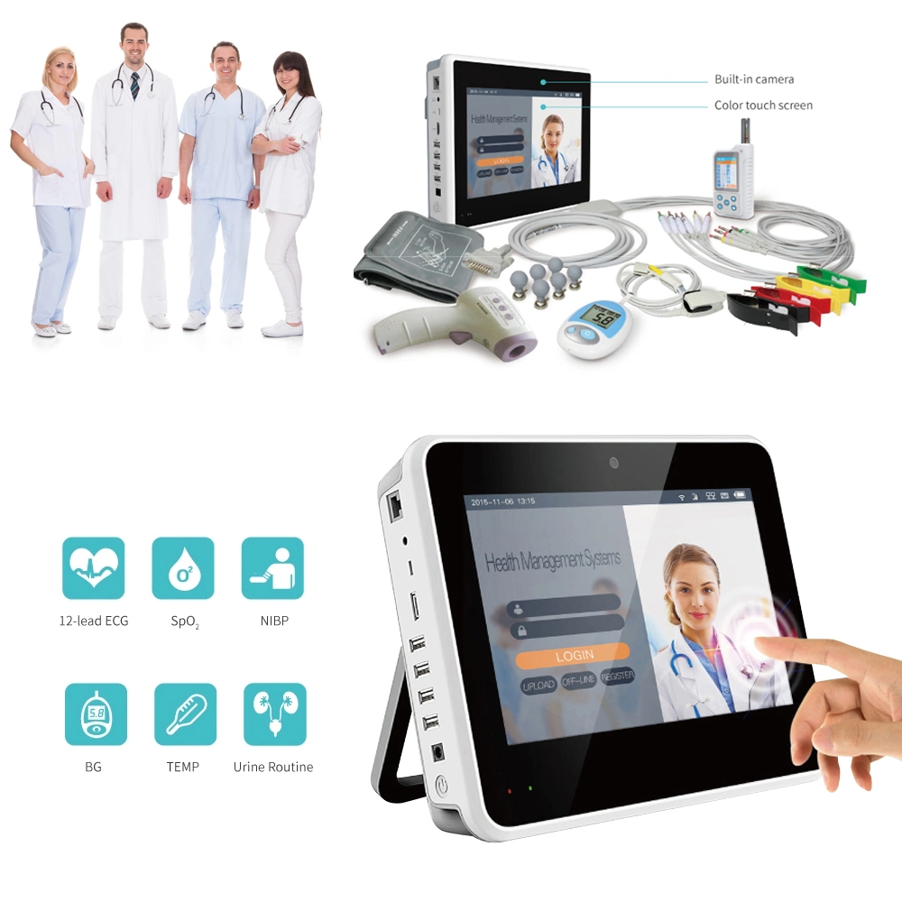 Hms7500 Telemedicine Self-Examination Wireless Multi-Parameter Patient Monitor Vital Signs Telemedicine Monitor