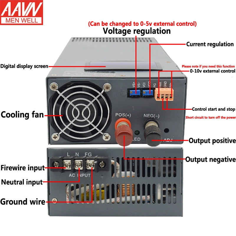 1000W Digital Display Switching Power Supply 12V 83A DC Equipment Power Supply Monitoring Lamp with Transformer