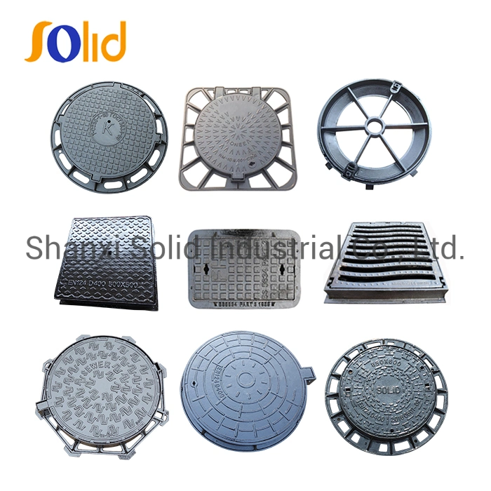 En124 Class F900 Heavy Duty Epoxy Coating Ductile Iron Gray Cast Iron Square Recessed Manhole Cover 