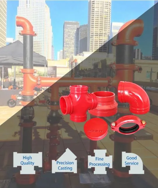 China Ductile Iron Grooved Pipe Fittings Casting Iron Flexible Coupling Rigid Grooved Coupling
