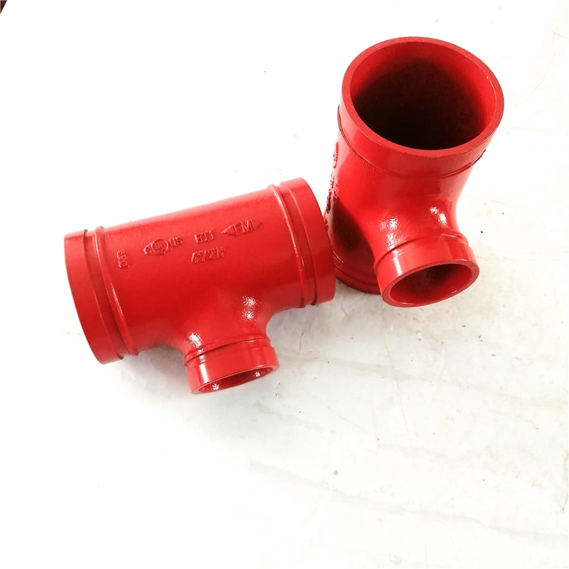 Casting Ductile Iron Pipe Fittings Grooved Reducing Tee in China