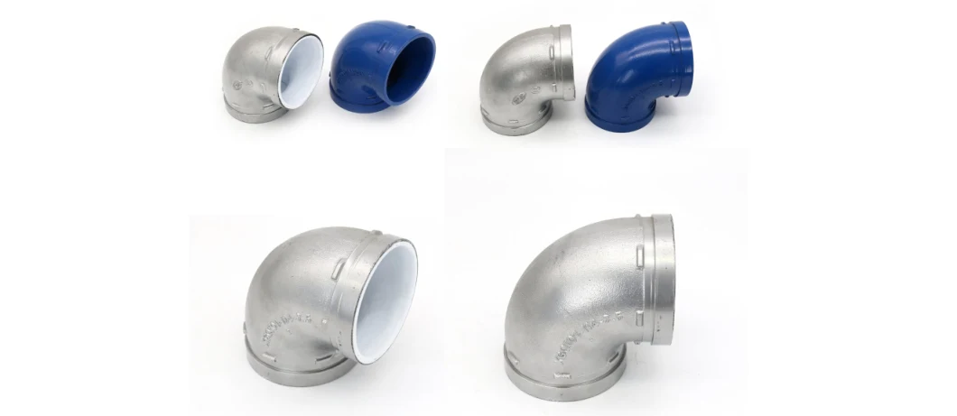 FM UL Certificated Casting Ductile Iron Epoxy/Painted/Galvanized Grooved Fittings Long Radius 90 Degree Elbow