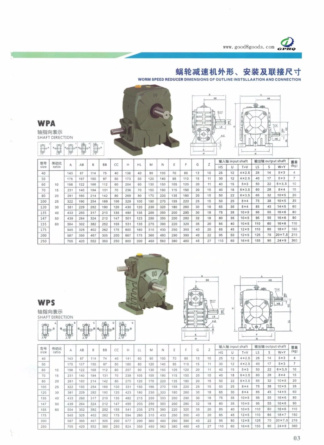 Wpdz 050-135 Casting Iron Worm Gear Reducer