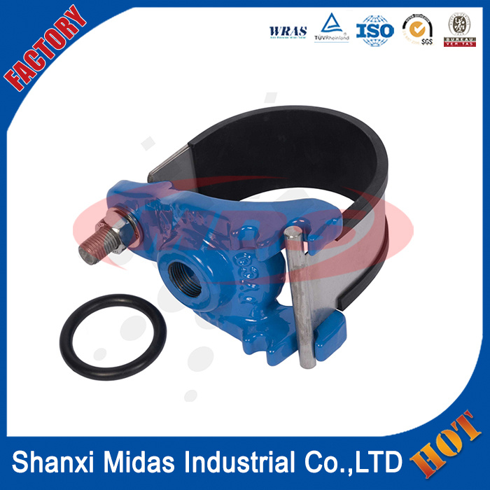 Saddle Tapping with Stainless Steel Bend for Ductile Cast Iron Pipe / Steel Pipe / Plastic PVC Pipe