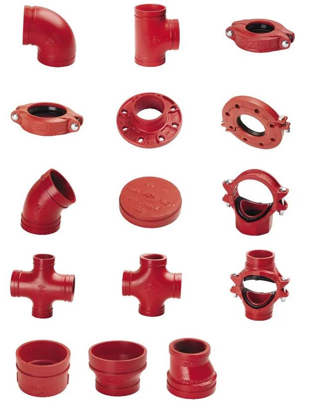 China Ductile Iron Grooved Pipe Fittings Casting Iron Flexible Coupling Rigid Grooved Coupling