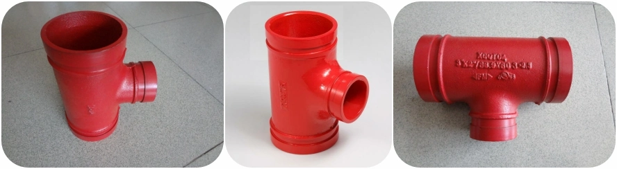 Ductile Cast Iron Grooved Reducing Tee for Fire Protection System / Reducing Tee Grooved