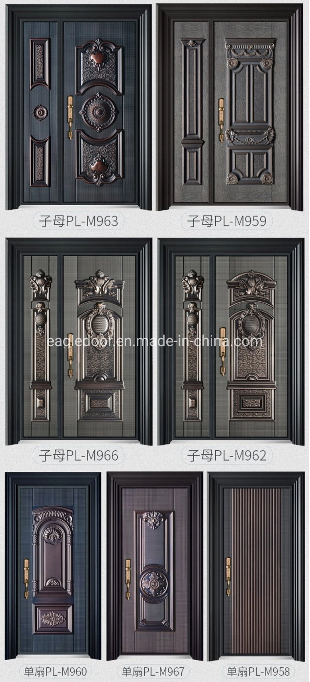 Luxury Royal Security Steel Single Door Cast Aluminum Door Iron Entry Door for Wholesale