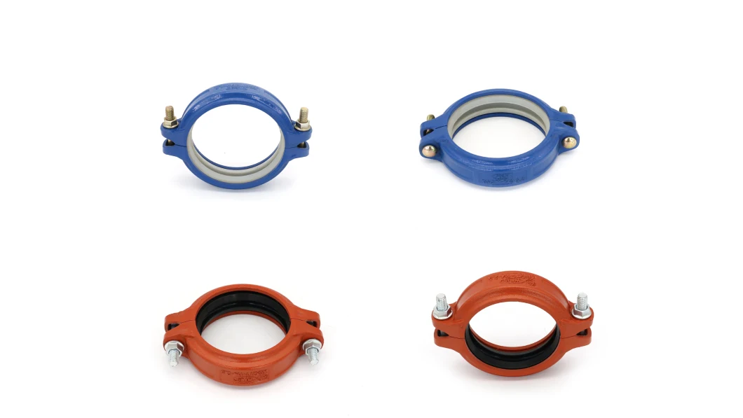 FM UL Certificated Casting Ductile Iron Grooved Pipe Fittings Flexible Coupling (Size 2'')