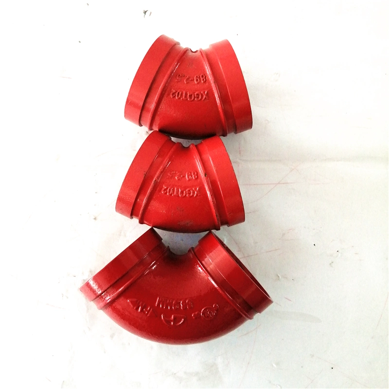 UL FM Approval Grooved Cast Iron Pipe Fitting 90 Degree Elbow for Fire Fighting