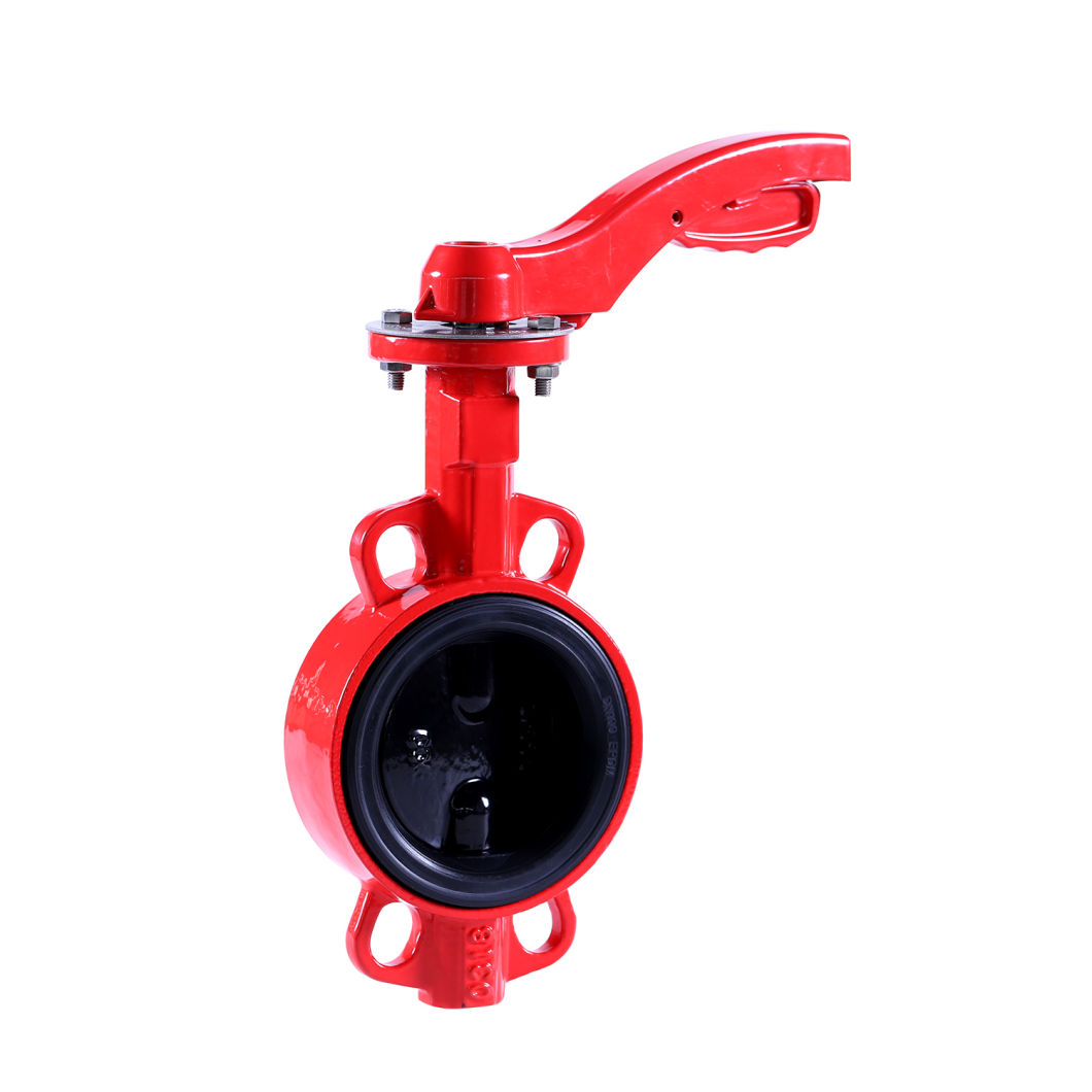 ANSI JIS Ductile Iron/Cast Iron EPDM NBR Seat Wafer Type Butterfly Valve with Single Stem