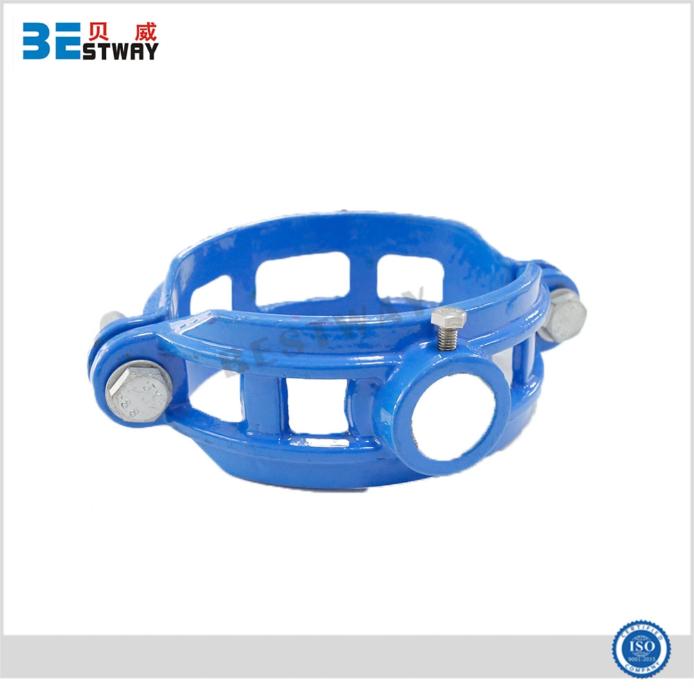 Cast Iron Pipe Saddle Clamp for PVC Pipe with Female Thread