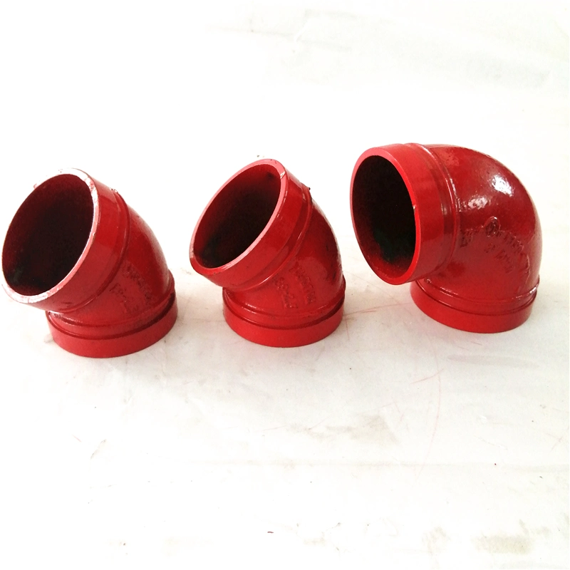 UL FM Approval Grooved Cast Iron Pipe Fitting 90 Degree Elbow for Fire Fighting