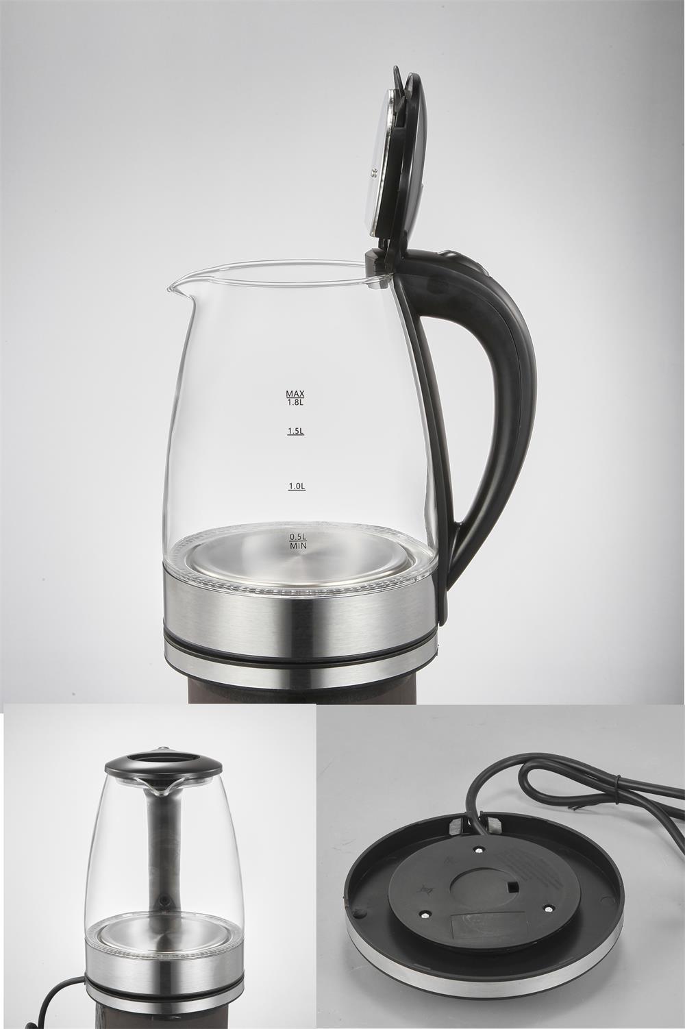 Stainless Steel Inner Cover Superior Tea Water Kettle Glass Electric Jug Kettle