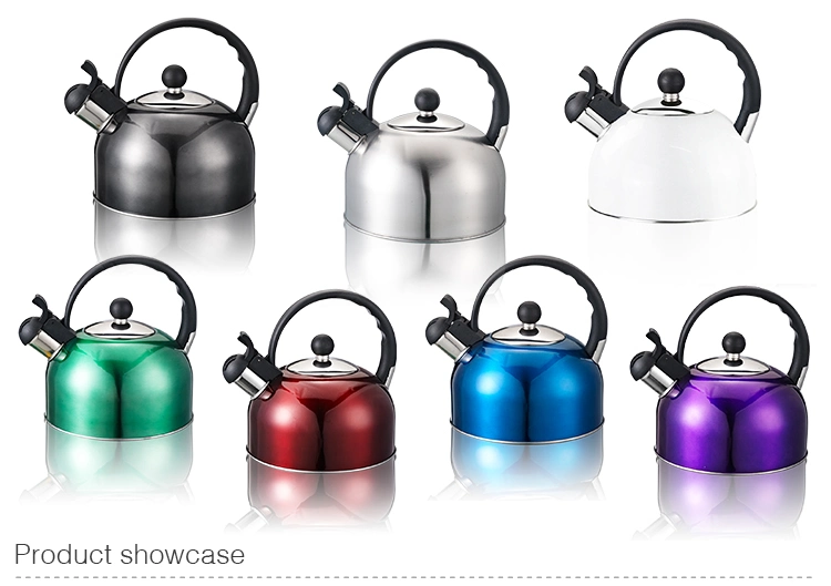Stainless Steel Nonstick Portable Hot Thermo Kettle Spout Induction Black and White Whistling Tea Kettle