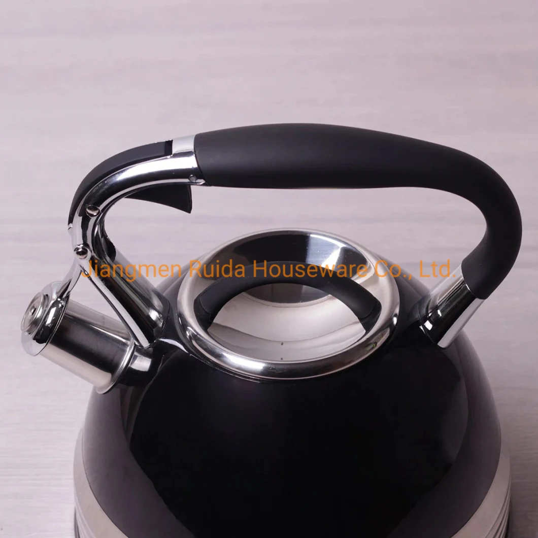 Simple Household Stove Top Kettle Stainless Steel Green Tea Kettle with Black Coating