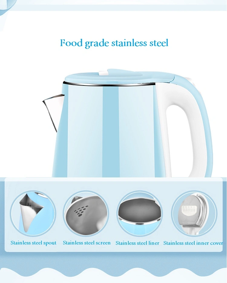 Fashion Thermal Heat Insulation Preservation Automatic Power off Electric Kettle with Large Capacity Logo Printing