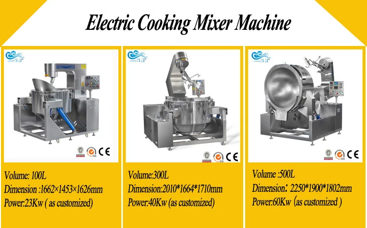Ce Approved 300 Liters Steam Electric Jacketed Cooking Kettle BBQ Sauce Jacketed Kettle Cheap Price