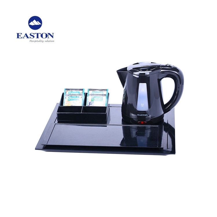 Hotel Melamine Trays with Plastic Kettle Set, 0.8L Electric Teapot Kettle with Tea Tray Set