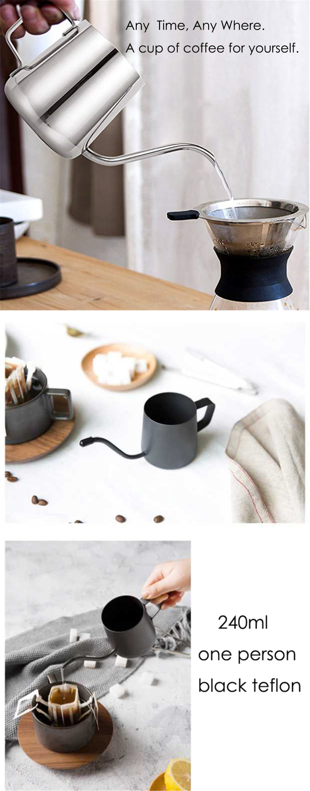 Cdp0602s Gooseneck Longnarrow Drip Kettle Spout Coffee Tea Pot 600ml