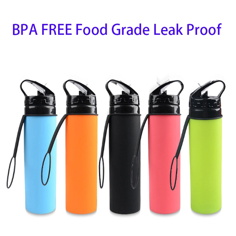 Folding High Quality BPA Free 500ml Silicone Collapsible Foldable Water Kettle