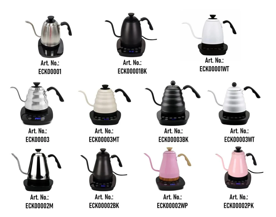 Electric Water Kettle Coffee Pour Over Gooseneck Tea Pot with Variable Temperature Setting