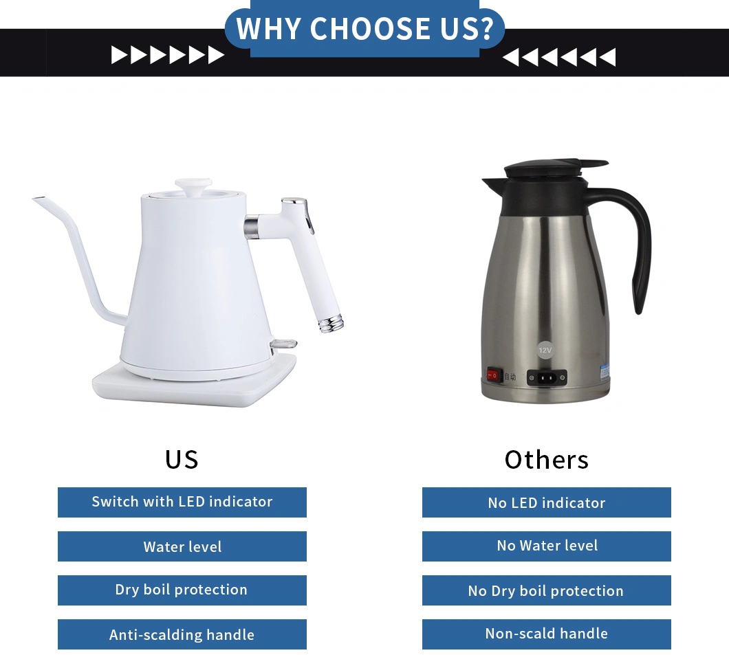 Hot Product Stainless Steel Gooseneck Coffee Tea Electric Kettle with Variable Temperature Settings