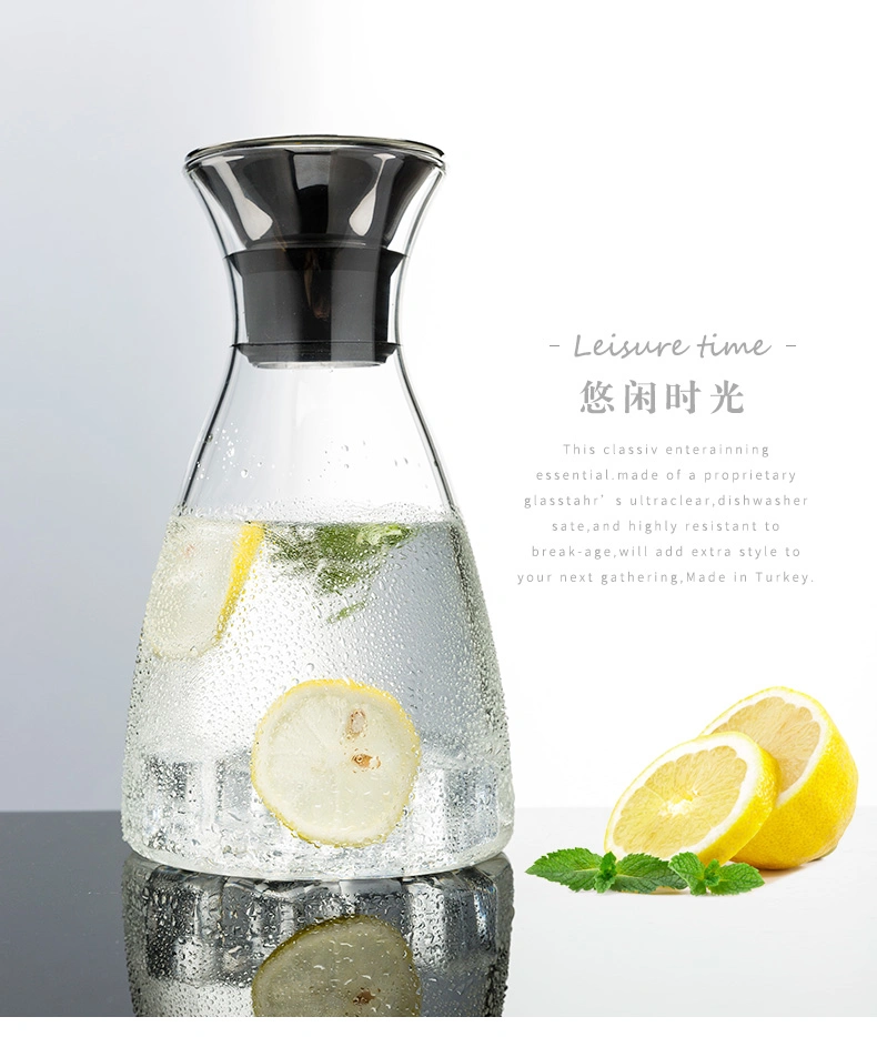 High Borosilicate Glass Large Capacity Non-Electric Glass Cooling Water Kettle with Ss Materials Cap