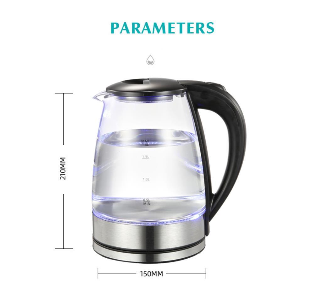 Stainless Steel Inner Cover Superior Tea Water Kettle Glass Electric Jug Kettle