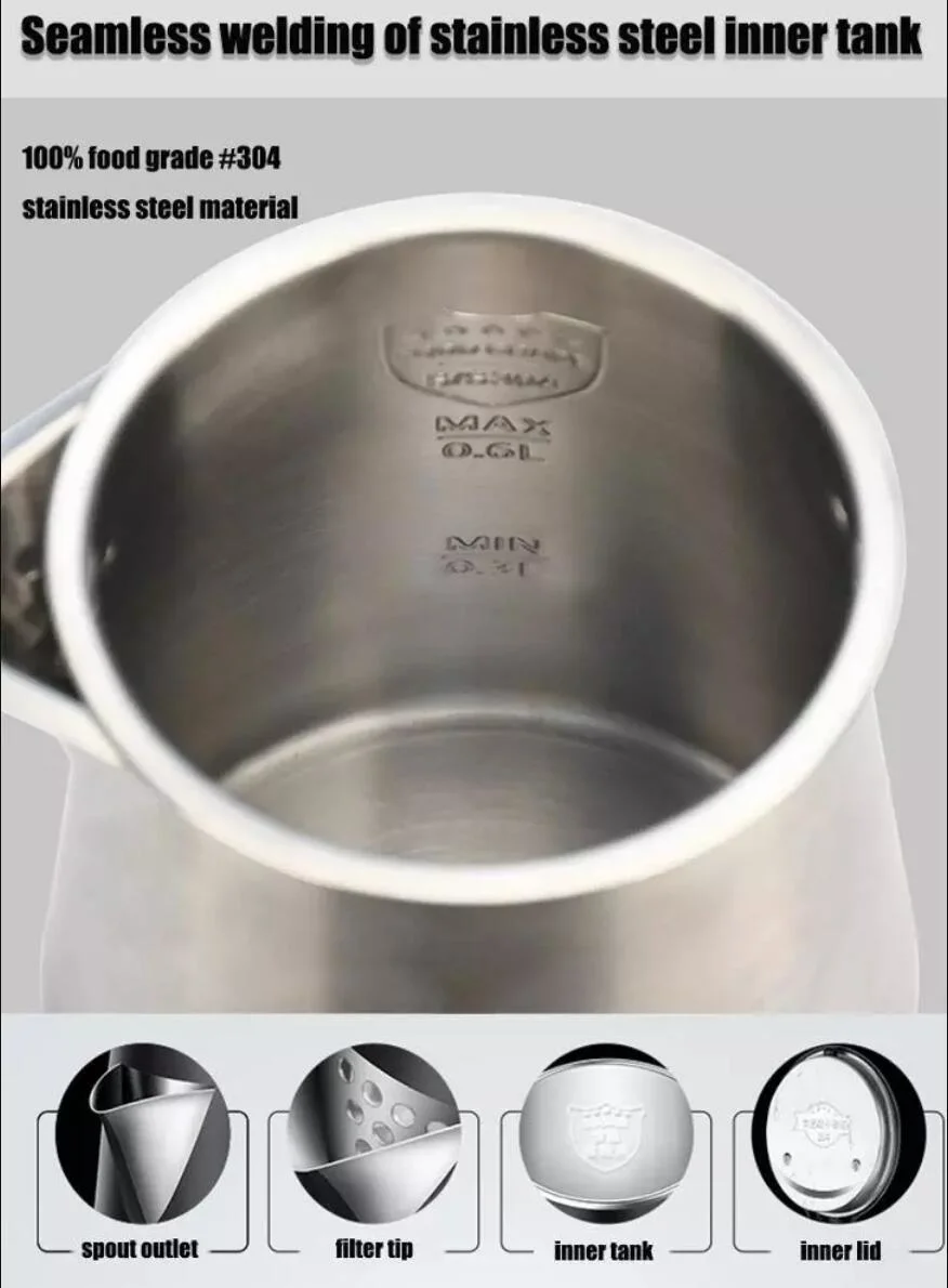 Shenone Hotel Water Kettle Ce Approved 304 Stainless Steel Electric Kettle Tray