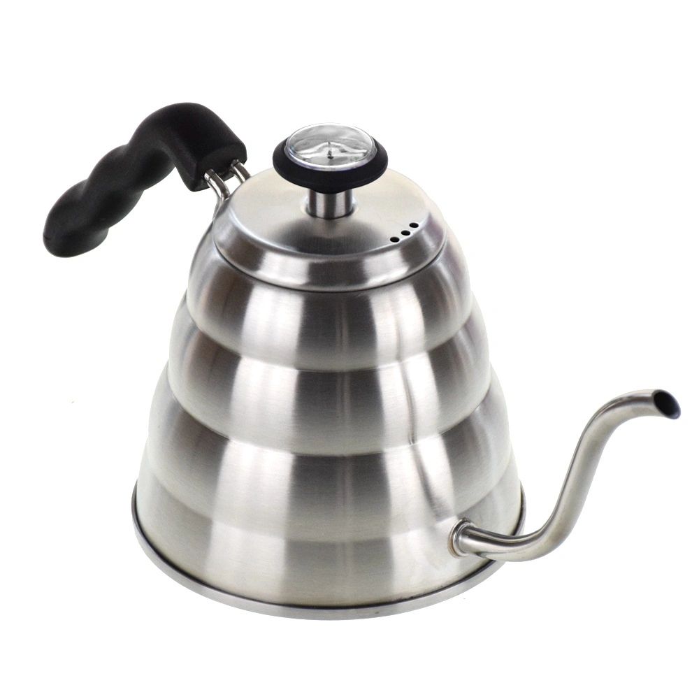 Gooseneck Kettle, 40oz Coffee Pour Over Kettle with Built-in Thermometer Stainless Steel Kettle Coffee Tea Pots Triple Layered Base Coffee Kettle Esg13851