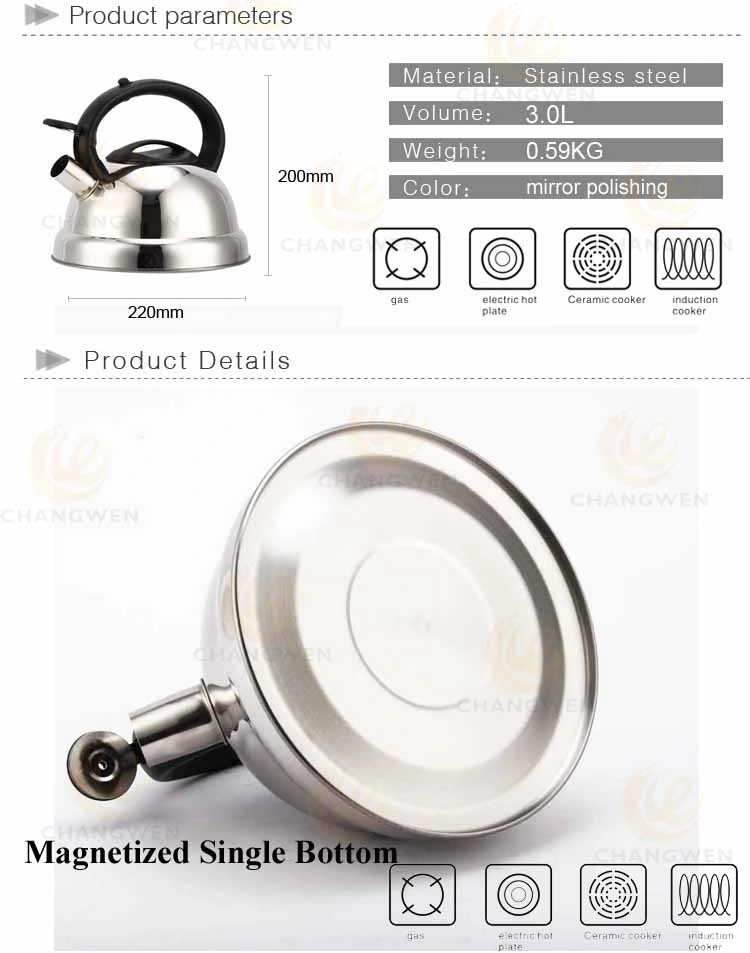 Home Appliances Wholesale Stainless Steel Water Non-Electric Kettle for Boiling Water