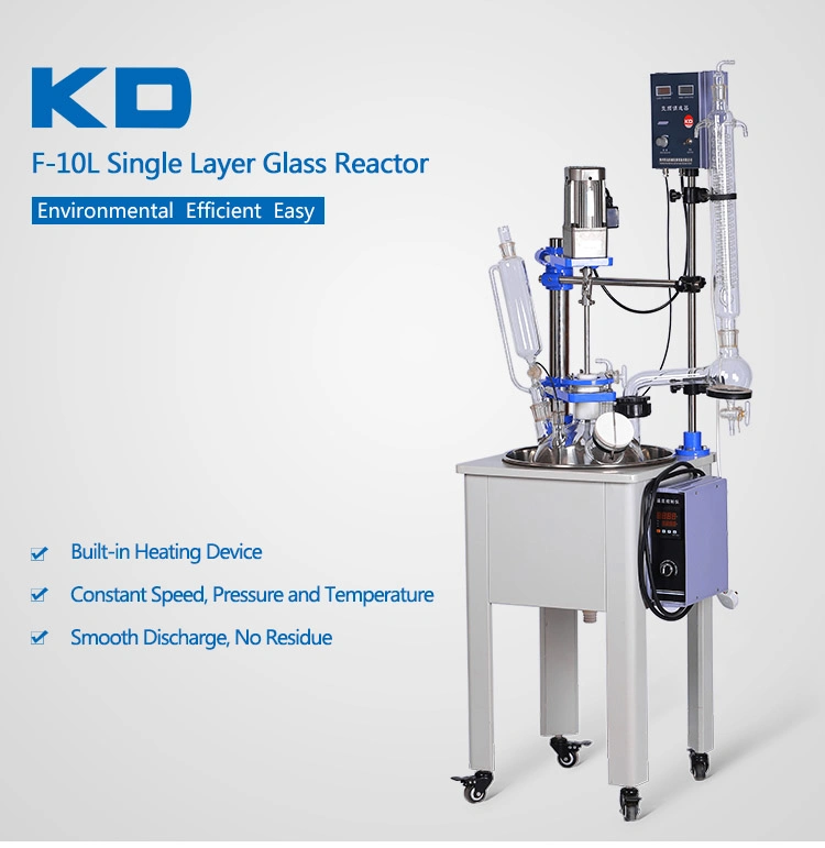 Lab and Industrial Reaction Kettle Single Layer Glass Stirred Reactor