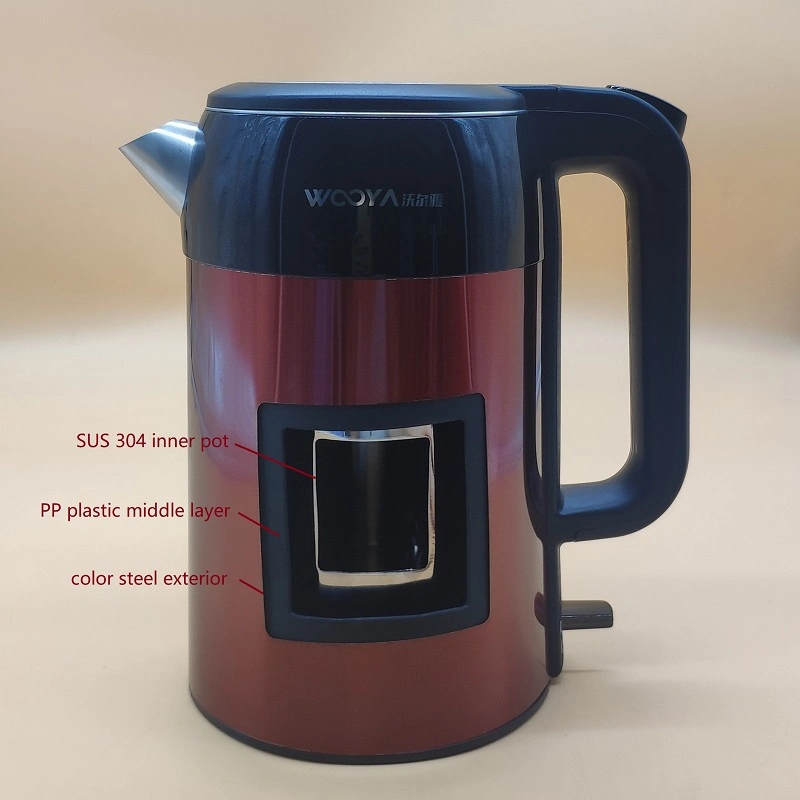 Triple Layer Robust 1.7L Electric Kettle with Shiny Color Steel Finish