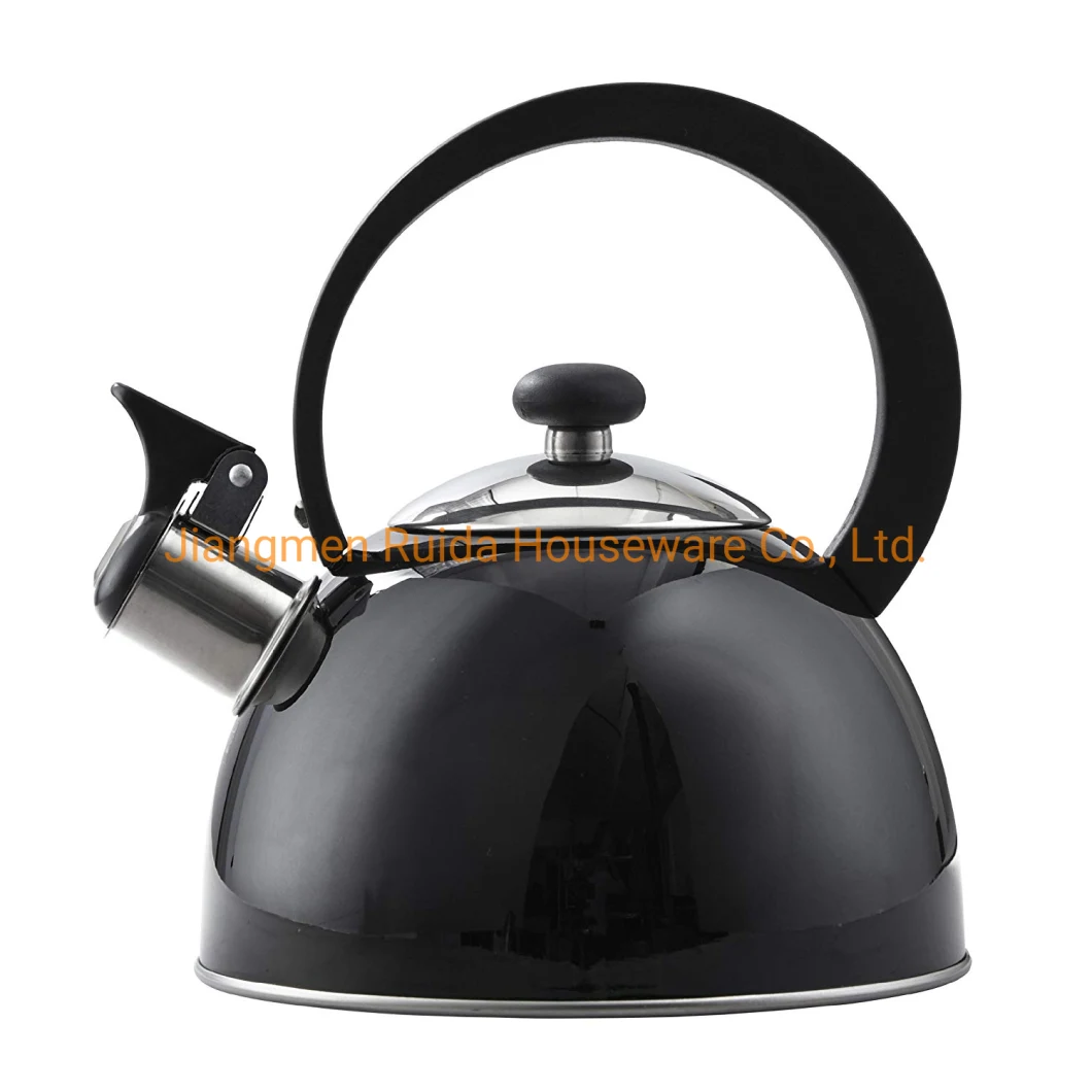 Promotion Classics Item Stainless Steel Whistling Kettle Tea Kettle with Black Painting and Nylon Handle