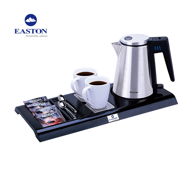 Hotel Luxury Mini Hot Water Kettles Tea Travel Parts 304 Stainless Steel Electric Kettle with Welcome Tray Set