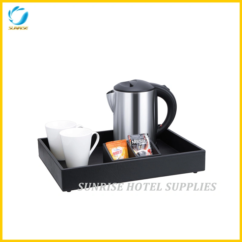 Luxury Leather in Room Service Tray & Electric Kettle