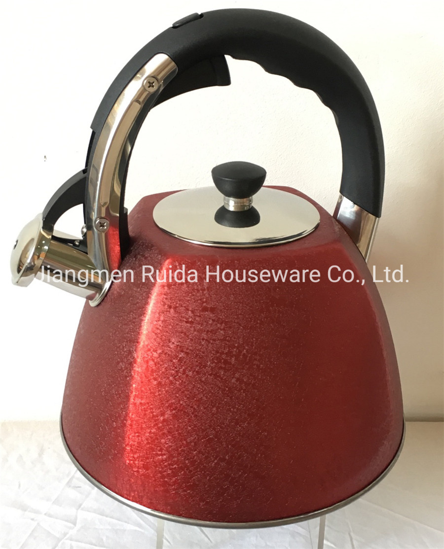 Series Color Painting Kettles 3.0 Liter Stainless Steel Whistling Tea Pot in Soft Touch Handles