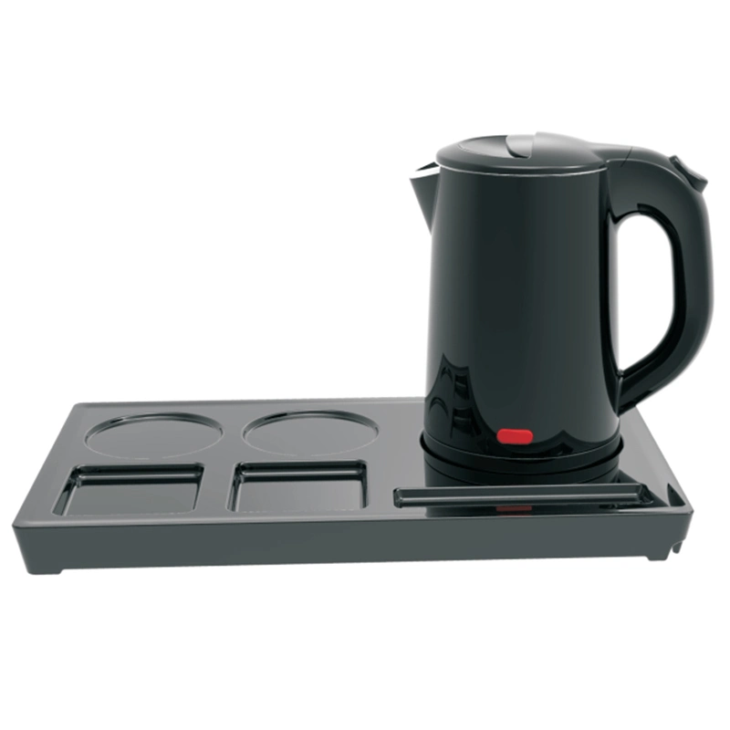 800W Double Wall Small Electric Kettle with Black Tray Set