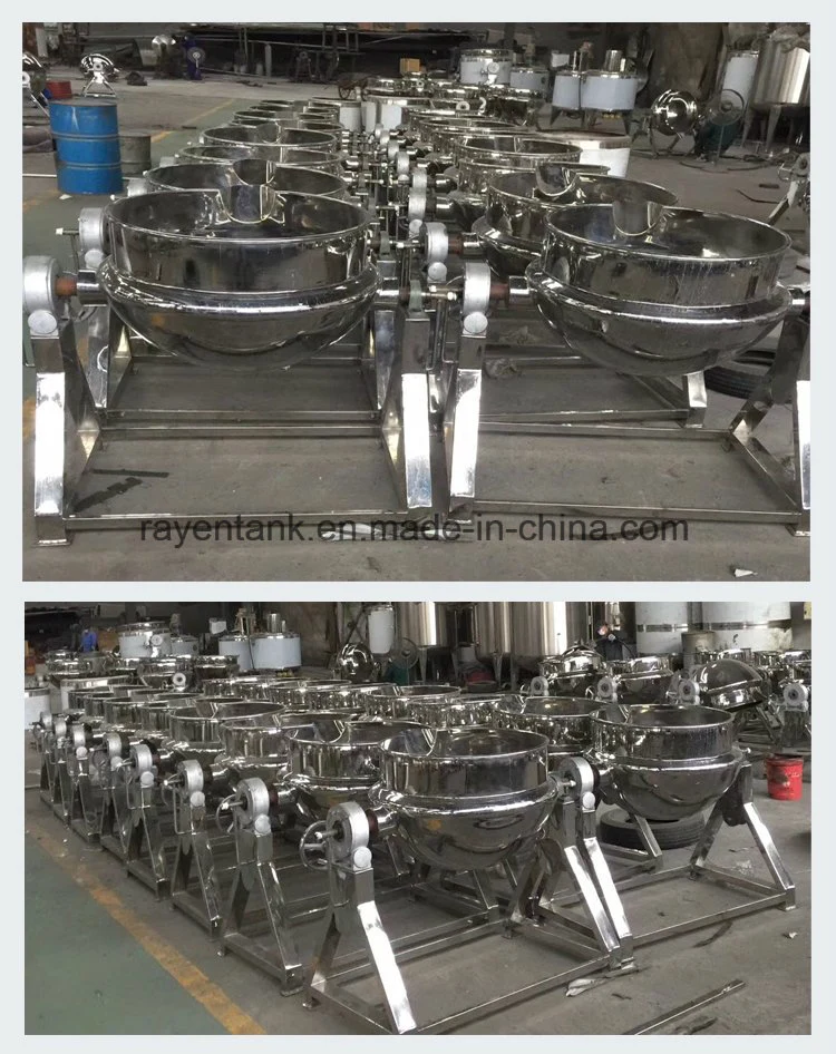 Hot Sale Electric Jacketed Cooking Mixer Machine Jacketed Boiling Pan with Mixer FRP Steam Jacketed Kettle