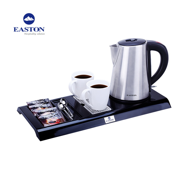 Hotel Electric Kettle with Wooden Amenity Tray