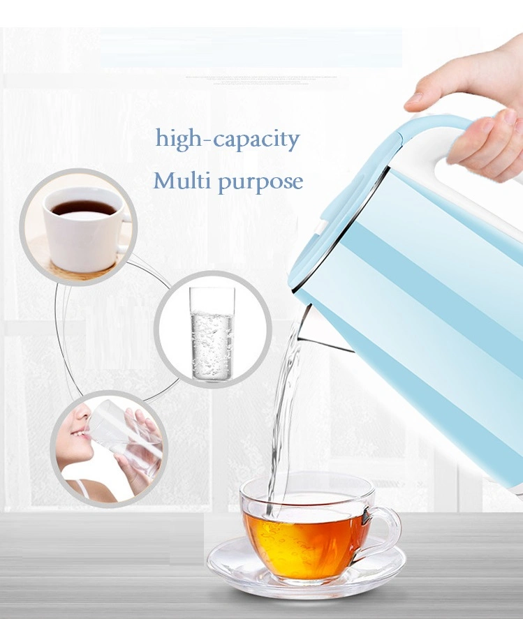 Fashion Thermal Heat Insulation Preservation Automatic Power off Electric Kettle with Large Capacity Logo Printing