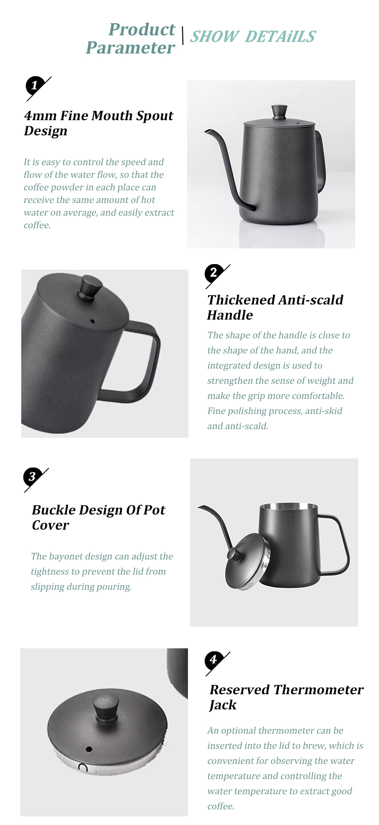 Moka Pot Espresso Coffee Drip Pot Kettle Tea Pot Tea Kettle